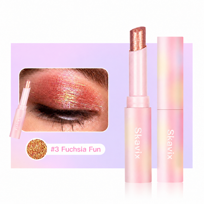SKAVIX Jelly Glow Eyeshadow Stick – Creamy Shimmer Eyeshadow Crayon, Long-Lasting Sparkle Makeup