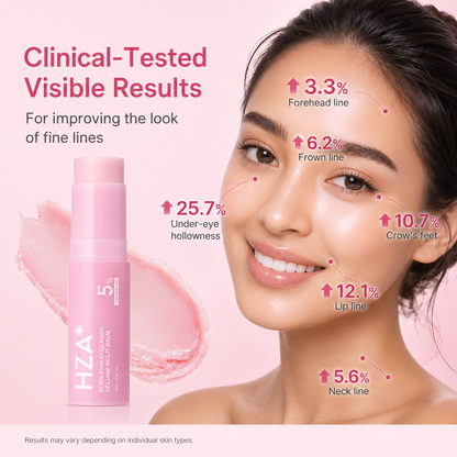HZA PDRN Pink Collagen Volume Multi Balm Stick – 5% Volufiline All-in-One Firming Balm for Under-Eyes, Lips, Neck & Smile Lines