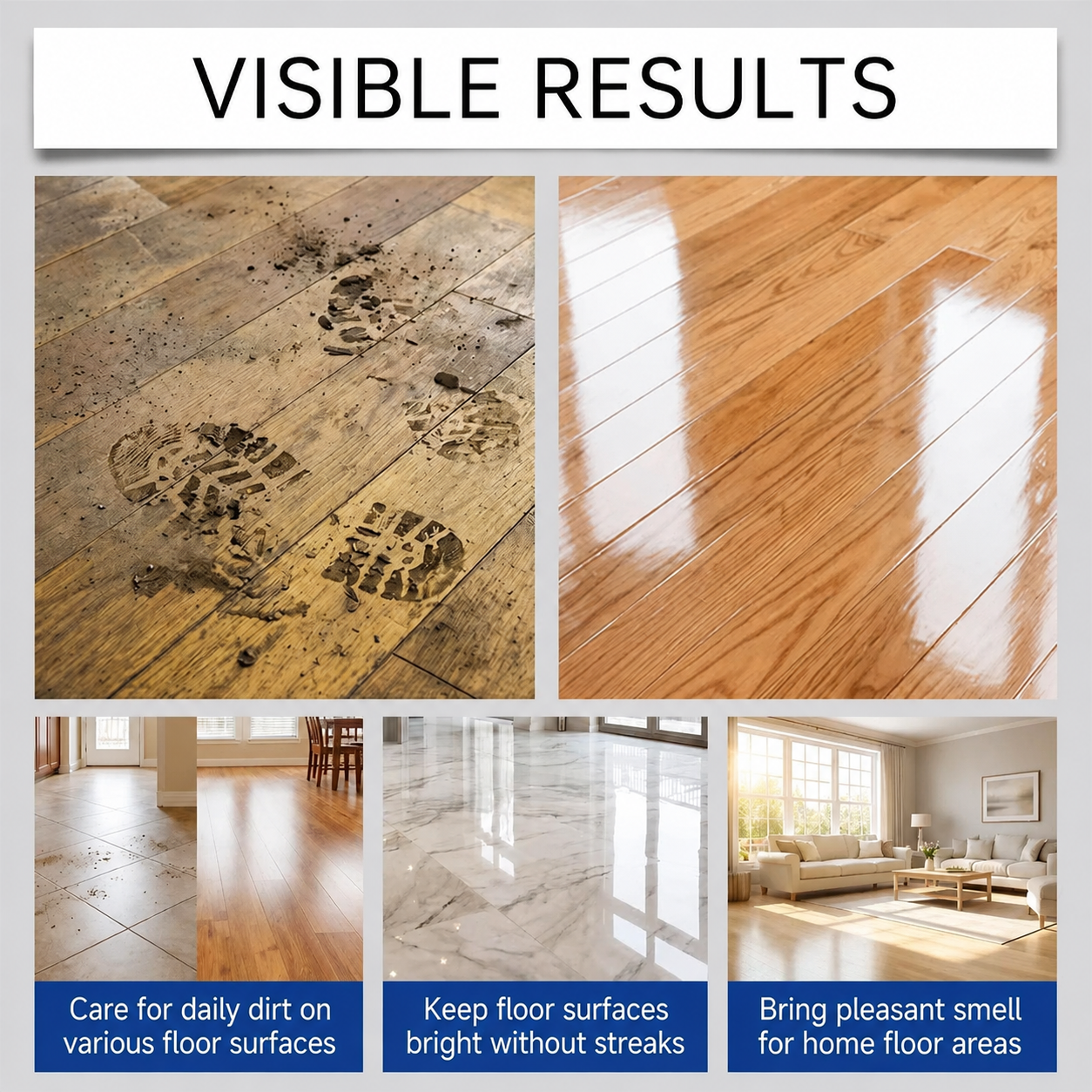 Floor Cleaning Sheets – Multi-Surface Floor Cleaner, Removes Dirt & Buildup, Restores Shine and Freshens Floors