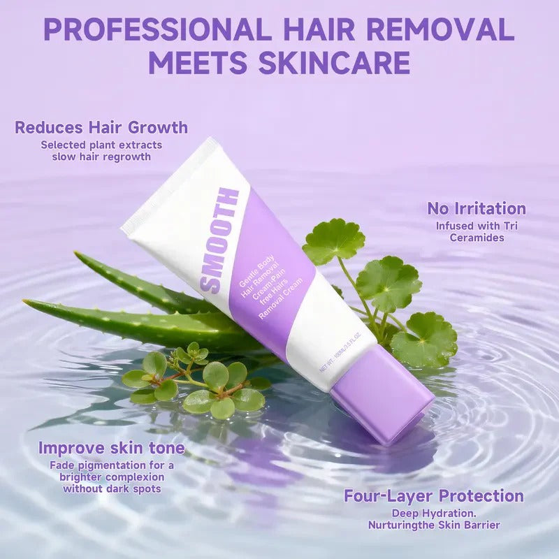 Gentle Hair Removal Cream  ✨ Smooth Skin, No Pain — Perfect for Sensitive Skin 💜