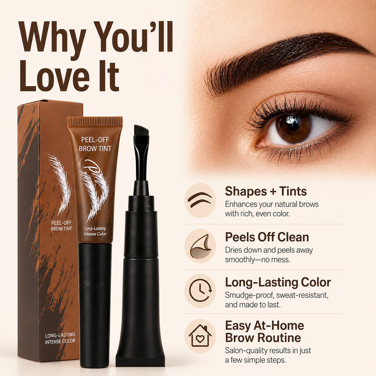 Shade Peel-Off Brow Tint – Waterproof, Smudge-Resistant & Long-Lasting