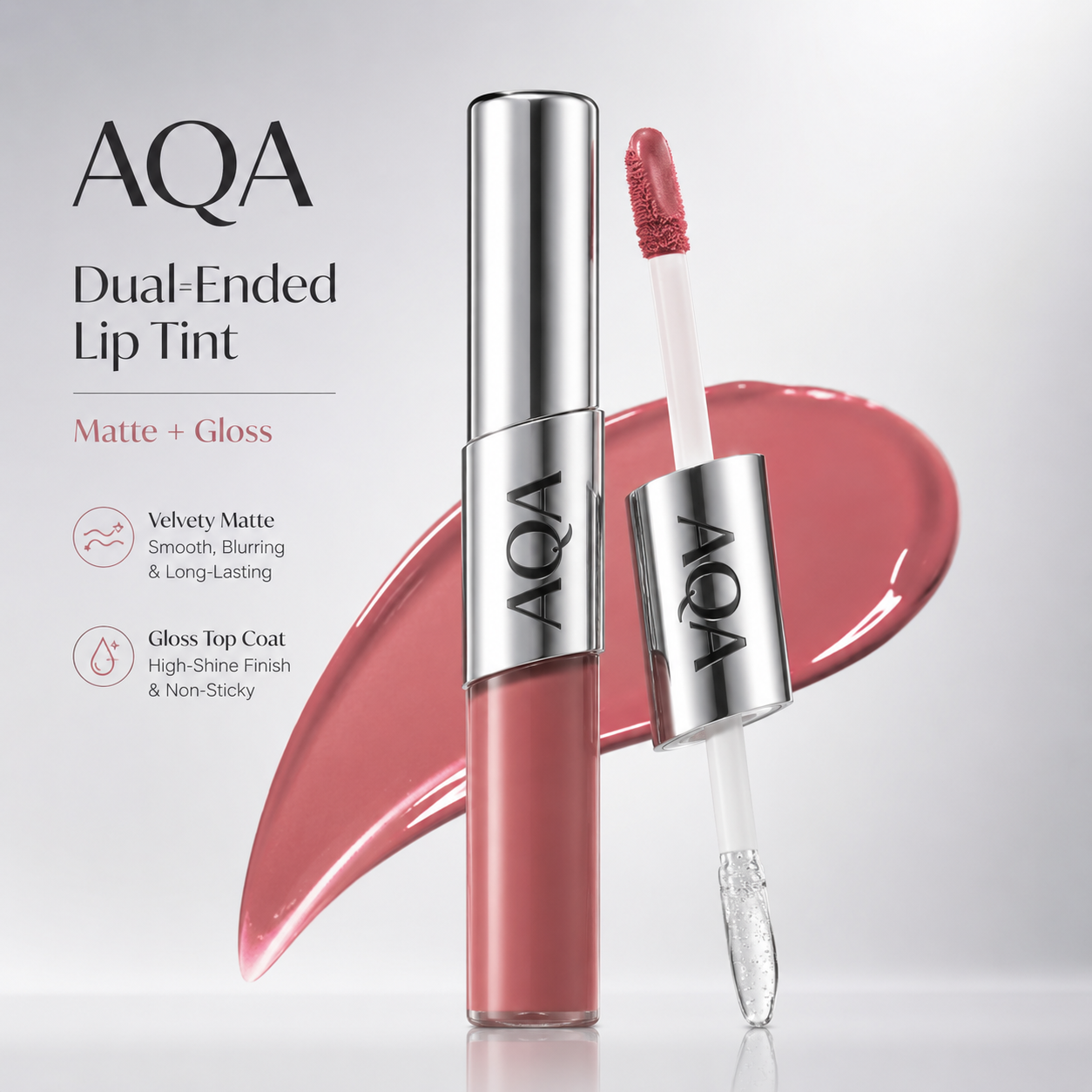 Perfect Twin Lip — Dual-Ended Liquid Lipstick with Velvet Matte Color and Glossy Shine