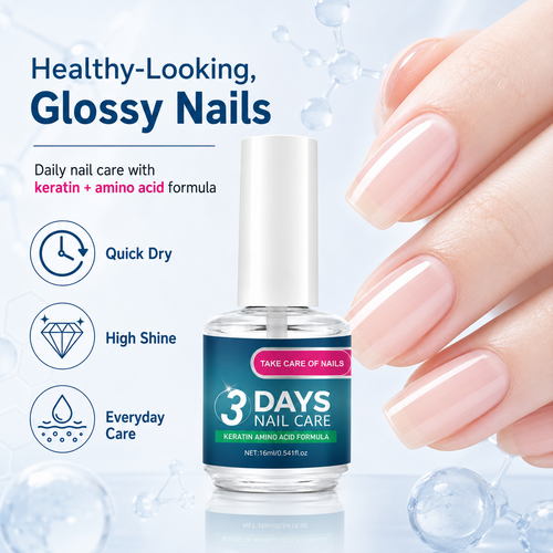 Summervibes 3-Day Nail Therapy – Keratin & Amino Acid Nail Strengthener + Cuticle Care with Aloe , Brittle Nails
