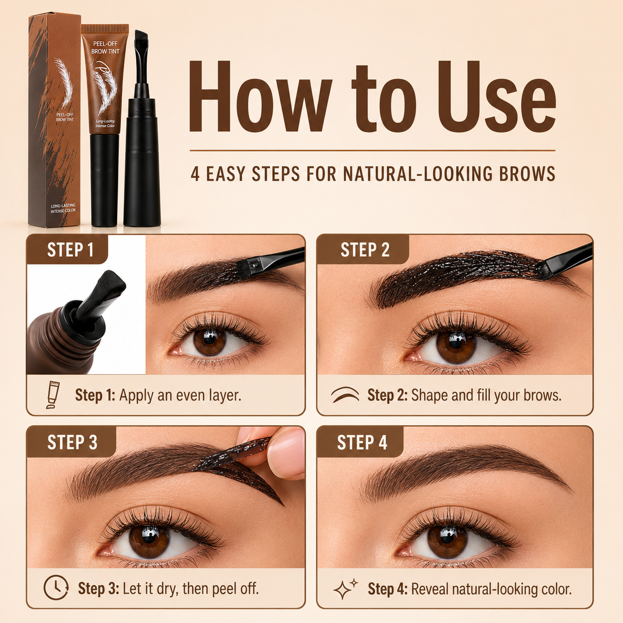 Shade Peel-Off Brow Tint – Waterproof, Smudge-Resistant & Long-Lasting