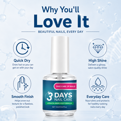 Summervibes 3-Day Nail Therapy – Keratin & Amino Acid Nail Strengthener + Cuticle Care with Aloe , Brittle Nails