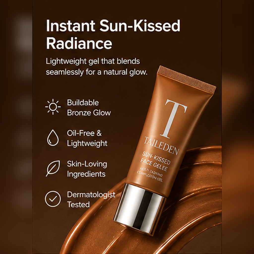 TAILEDEN Sun-Kissed Glow & 100H Hydration Duo – Liquid Bronzing Drops, Skin Tint & Gel Moisturizer