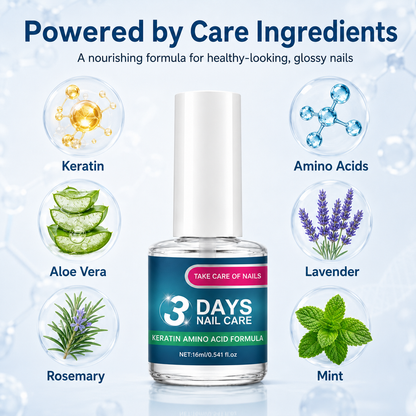 Summervibes 3-Day Nail Therapy – Keratin & Amino Acid Nail Strengthener + Cuticle Care with Aloe , Brittle Nails
