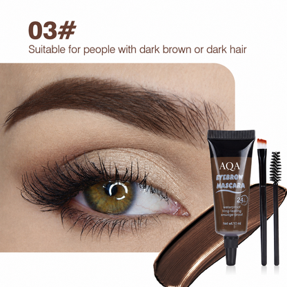 AQA Waterproof Brow Tint Cream Kit – Long-Lasting, Smudge-Resistant Eyebrow Color with Brush for Natural, Fuller-Looking Brows