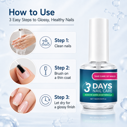 Summervibes 3-Day Nail Therapy – Keratin & Amino Acid Nail Strengthener + Cuticle Care with Aloe , Brittle Nails