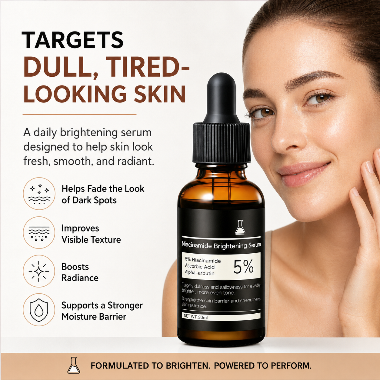 5% Niacinamide Face Serum, Hydrating Brightening Solution for Dull-Looking Skin, Even Tone & Radiant Glow