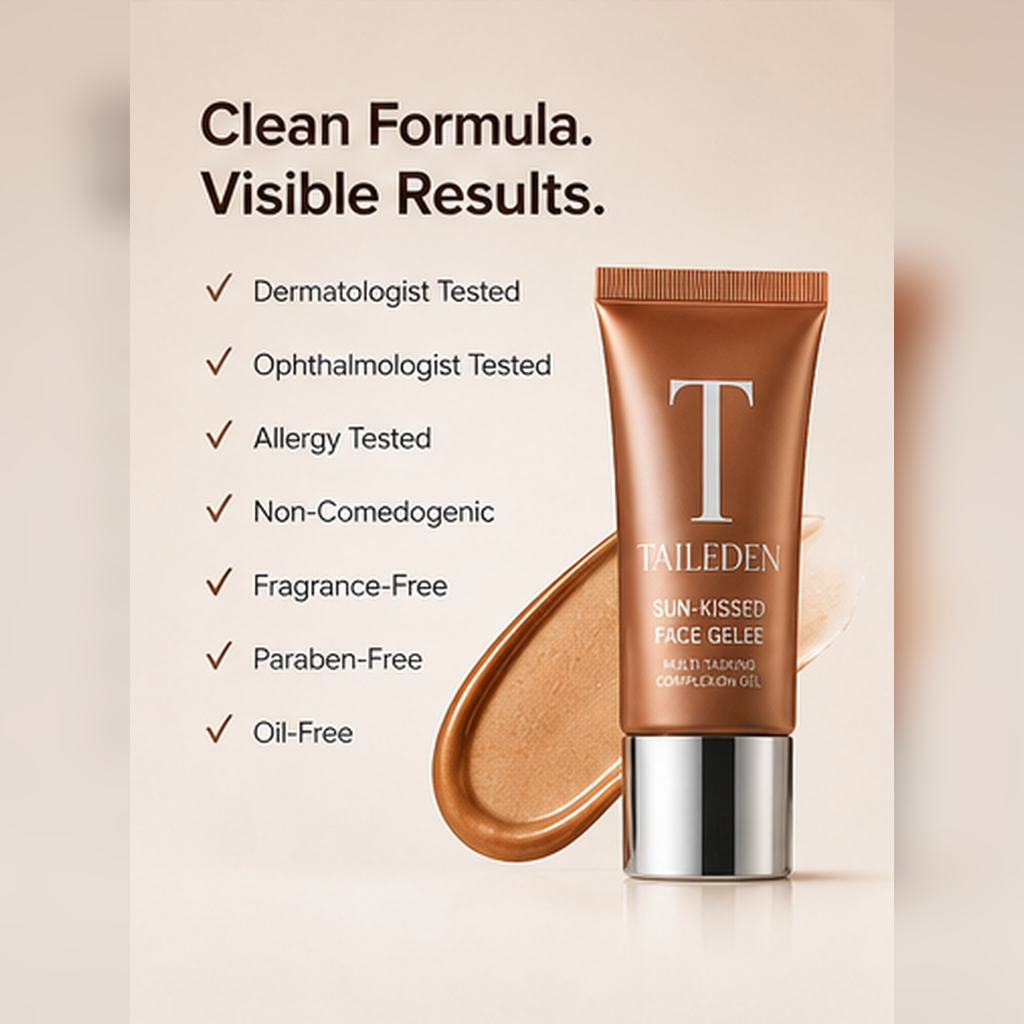 TAILEDEN Sun-Kissed Glow & 100H Hydration Duo – Liquid Bronzing Drops, Skin Tint & Gel Moisturizer
