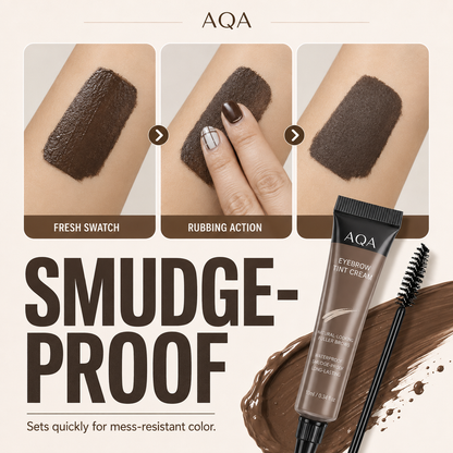 AQA Waterproof Brow Tint Cream Kit – Long-Lasting, Smudge-Resistant Eyebrow Color with Brush for Natural, Fuller-Looking Brows