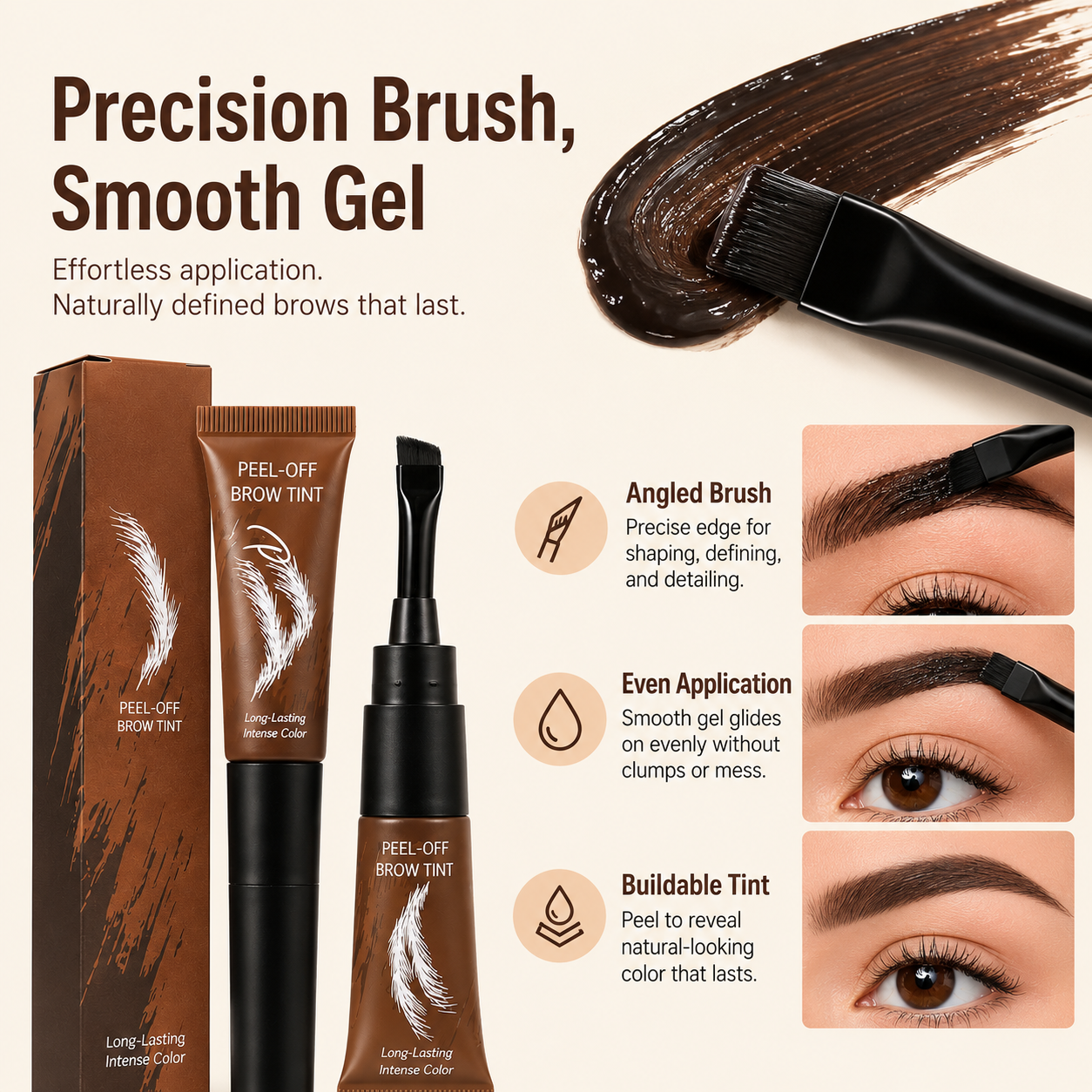 Shade Peel-Off Brow Tint – Waterproof, Smudge-Resistant & Long-Lasting
