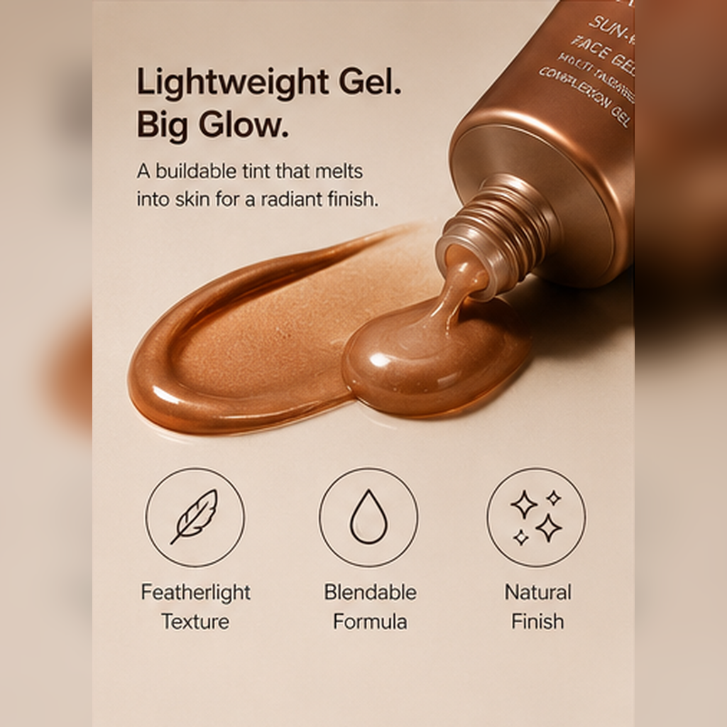 TAILEDEN Sun-Kissed Glow & 100H Hydration Duo – Liquid Bronzing Drops, Skin Tint & Gel Moisturizer