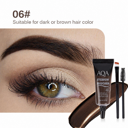AQA Waterproof Brow Tint Cream Kit – Long-Lasting, Smudge-Resistant Eyebrow Color with Brush for Natural, Fuller-Looking Brows