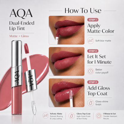 Perfect Twin Lip — Dual-Ended Liquid Lipstick with Velvet Matte Color and Glossy Shine
