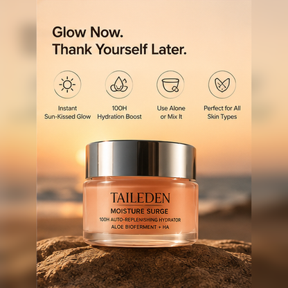 TAILEDEN Sun-Kissed Glow & 100H Hydration Duo – Liquid Bronzing Drops, Skin Tint & Gel Moisturizer