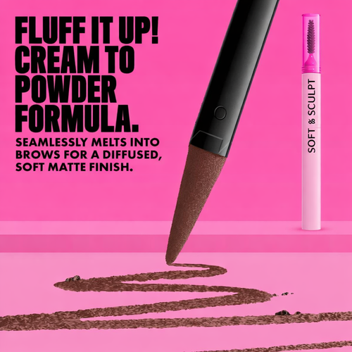 Soft & Sculpt Brow Powder Pen, 24H Wear, Cream To Powder Eyebrow, Transfer-Resistant Formula,  Professional Makeup💄