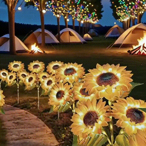 Solar Powered LED Sunflower Garden Lights Set of 2/4/6 Pieces Realistic Nighttime Glow for Yard Lawn Patio Porch Waterproof IP65